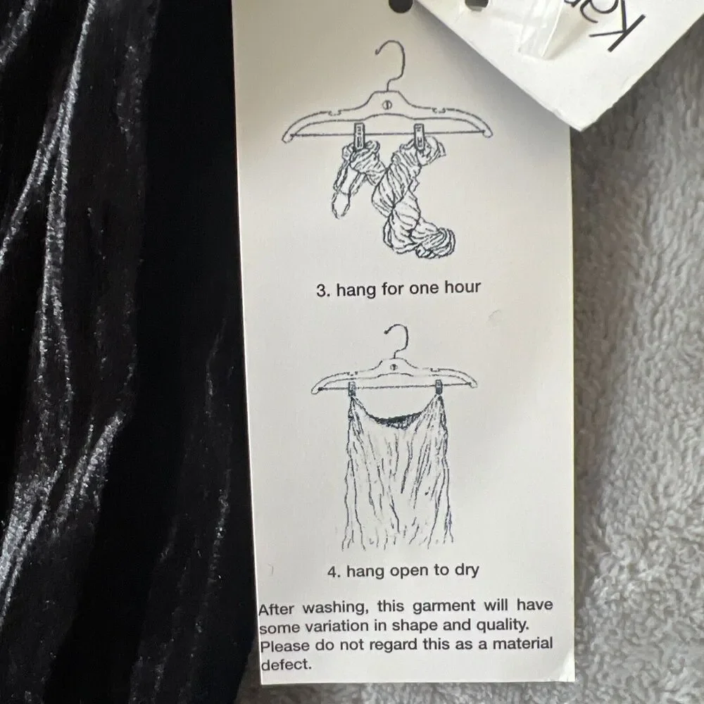 Karen Kane Womens M Wide Side Velvet Skirt Long USA Made Elastic Waist - Picture 6 of 9